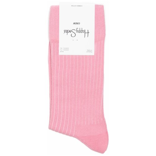 Happy Socks - Solid Rib Blue носки однотонные в рубчик синие 41-46