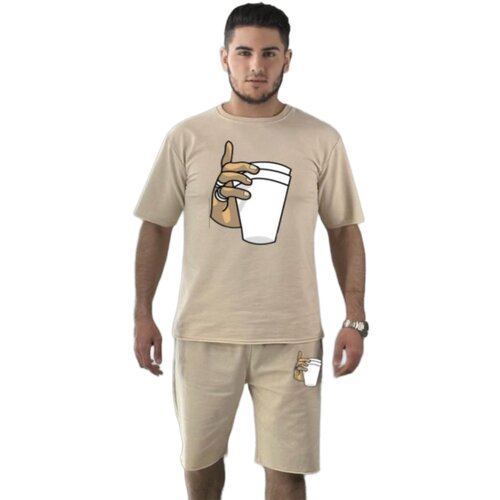 фото Костюм , размер 56, бежевый без брэнда