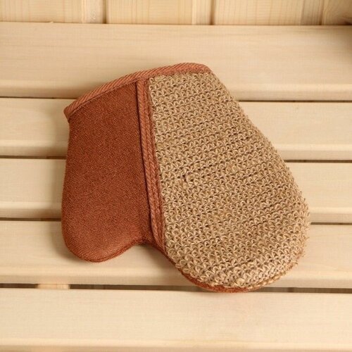 Мочалка из рами варежка с хлопком 18 21 см 750₽