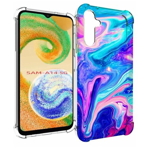 Чехол MyPads акварельные-краски для Samsung Galaxy A14 4G/ 5G задняя-панель-накладка-бампер