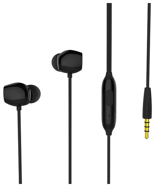 Наушники внутриканальные Remax RM-550, микрофон, кнопка ответа, регулятор громкости, кабель 1.2м, цвет: чёрный