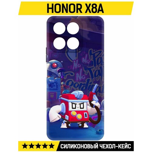 Чехол-накладка Krutoff Soft Case Brawl Stars - V8-БИТ для Honor X8a черный чехол накладка krutoff soft case brawl stars v8 бит для honor x7 черный