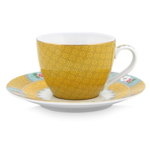 фото Набор из 2-х чашек для эспрессо с блюдцами pip studio blushing birds yellow, 120 мл, 51.004.104