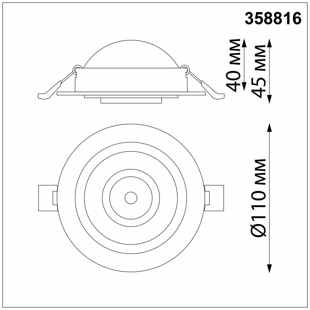 Встраиваемый светильник Novotech Gesso 358816, LED, 9Вт, кол-во ламп:1шт, Черный - фотография № 3