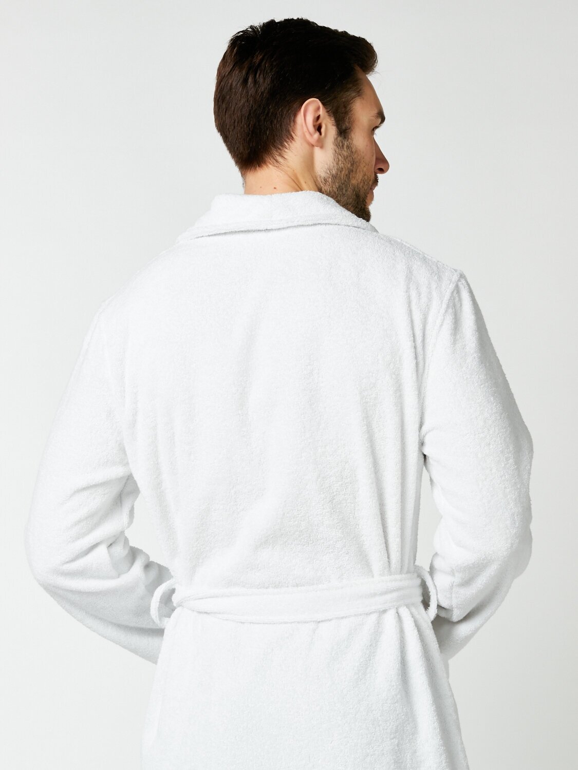 Мужской халат белый без вышивки/54-56 - фотография № 2