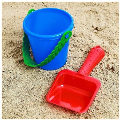 Песочный набор: ведёрко, лопатка, в ассортименте, 3 шт.