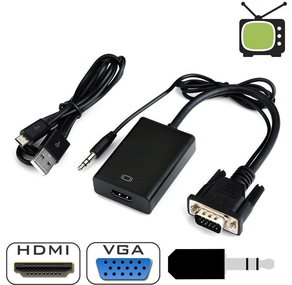 Адаптер кабельный с аудио для ПК VGA to HDMI