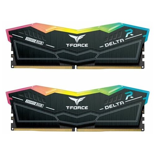 Модуль памяти Team Group 32GB DDR5 7200 DIMM T-FORCE DELTA RGB Black Gaming Memory ( FF3D532G7200HC34ADC01)