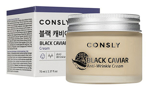 Consly Black Caviar Anti-Wrinkle Cream - Крем для лица против морщин с экстрактом черной икры 70 мл - фотография № 4