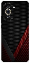 Силиконовый чехол на Huawei Nova 10 / Хуавей Нова 10 "Красный карбон"