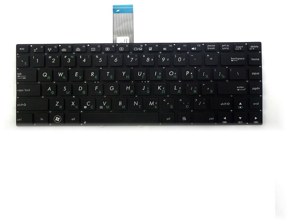 Клавиатура для ноутбука Asus K45 U37 U47 Series Плоский Enter Черная без рамки PN: 9Z N8ABQ G01