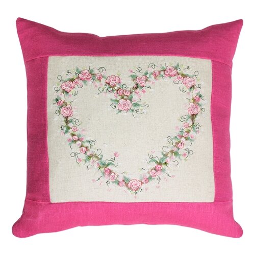 фото Набор для вышивания подушка сердце из роз, luca-s