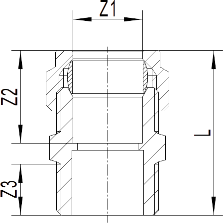 Фитинг уплотнительный Н для медной трубки Ду15 - G1/2" (с обжимным кольцом) универсальный