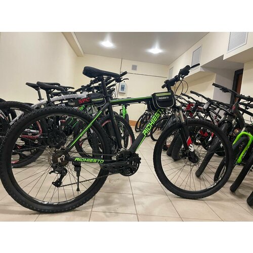 Велосипед алюминиевый Richiesto 29 колеса 19 рама черно-зеленый подростковыйвзрослыйженскиймужской 1989000₽