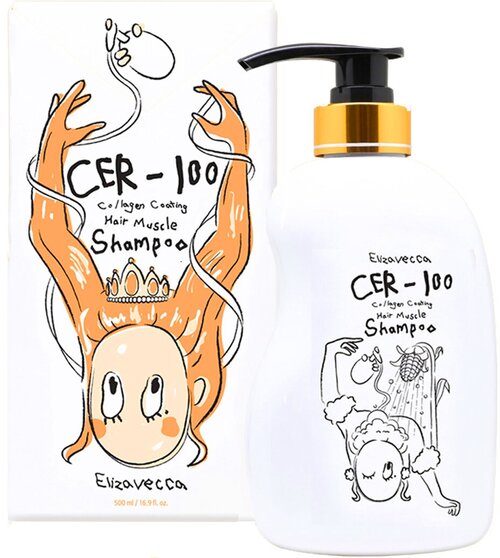 Elizavecca Шампунь для волос с коллагеном восстанавливающий - CER-100 Collagen Coating Hair Muscle Shampoo, 500 мл