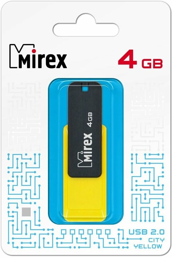 Флешка USB Flash Drive MIREX CITY YELLOW 4GB