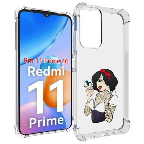 Чехол MyPads принцесса-тату женский для Xiaomi Redmi 11 Prime 4G задняя-панель-накладка-бампер чехол mypads татуированная принцесса женский для xiaomi redmi 11 prime 4g задняя панель накладка бампер