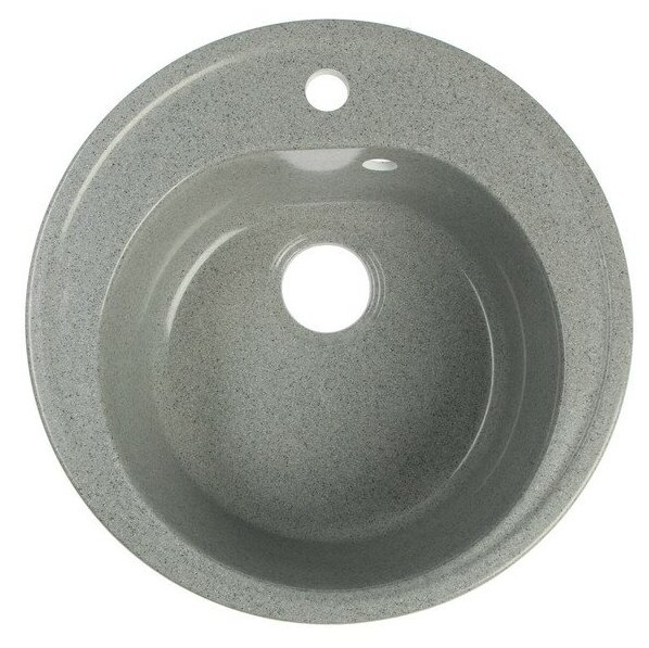 Мойка AGATA AG7C3, врезная, 500 х 180 мм, круглая, цвет серый - фотография № 1