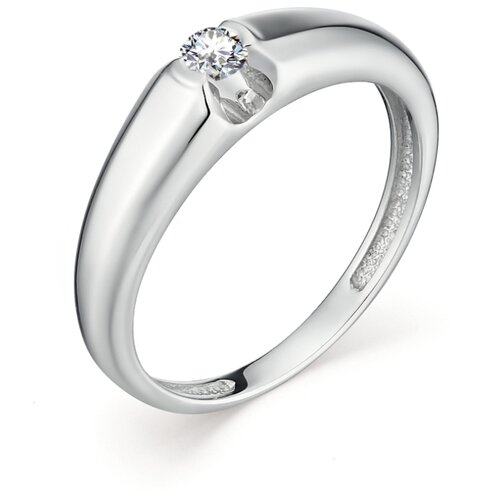 фото Алькор кольцо с 1 бриллиантом из белого золота 12729-200, размер 16.5