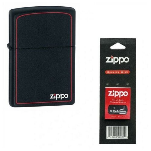 Набор Зажигалка ZIPPO Classic Black Matte и запасной фитиль набор зажигалка zippo classic black matte и запасной фитиль