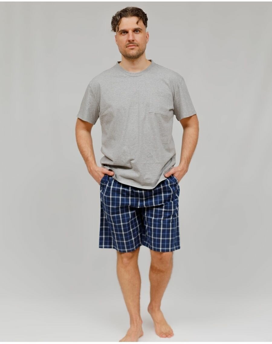 Пижама с шортами и футболкой костюм домашний хлопок_размер50;52 - фотография № 3