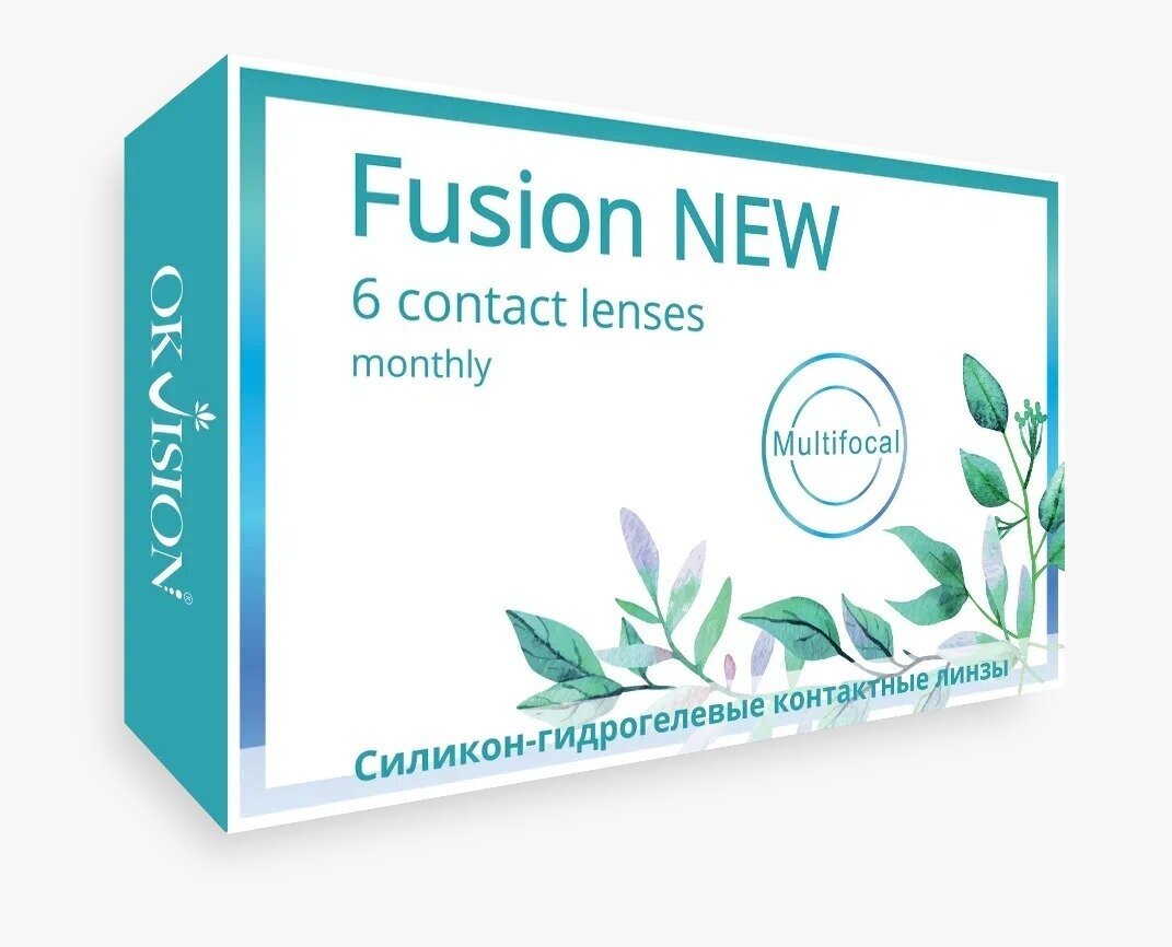 Мультифокальные линзы OKVision Fusion New Multifocal (6 линз) R 8.6 SPH -3.00Аддидация +1.50D