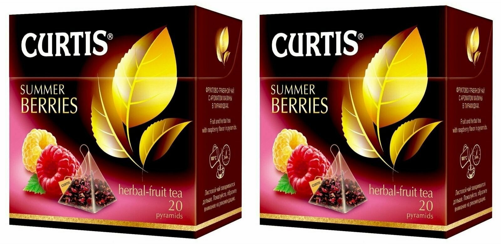 Curtis Чай в пирамидках Summer Berries фруктовый, 20 шт, 2 уп
