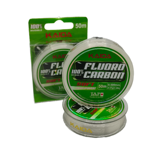Леска поводковая fluorocarbon каида 50м 0.50мм 21.47 кг.