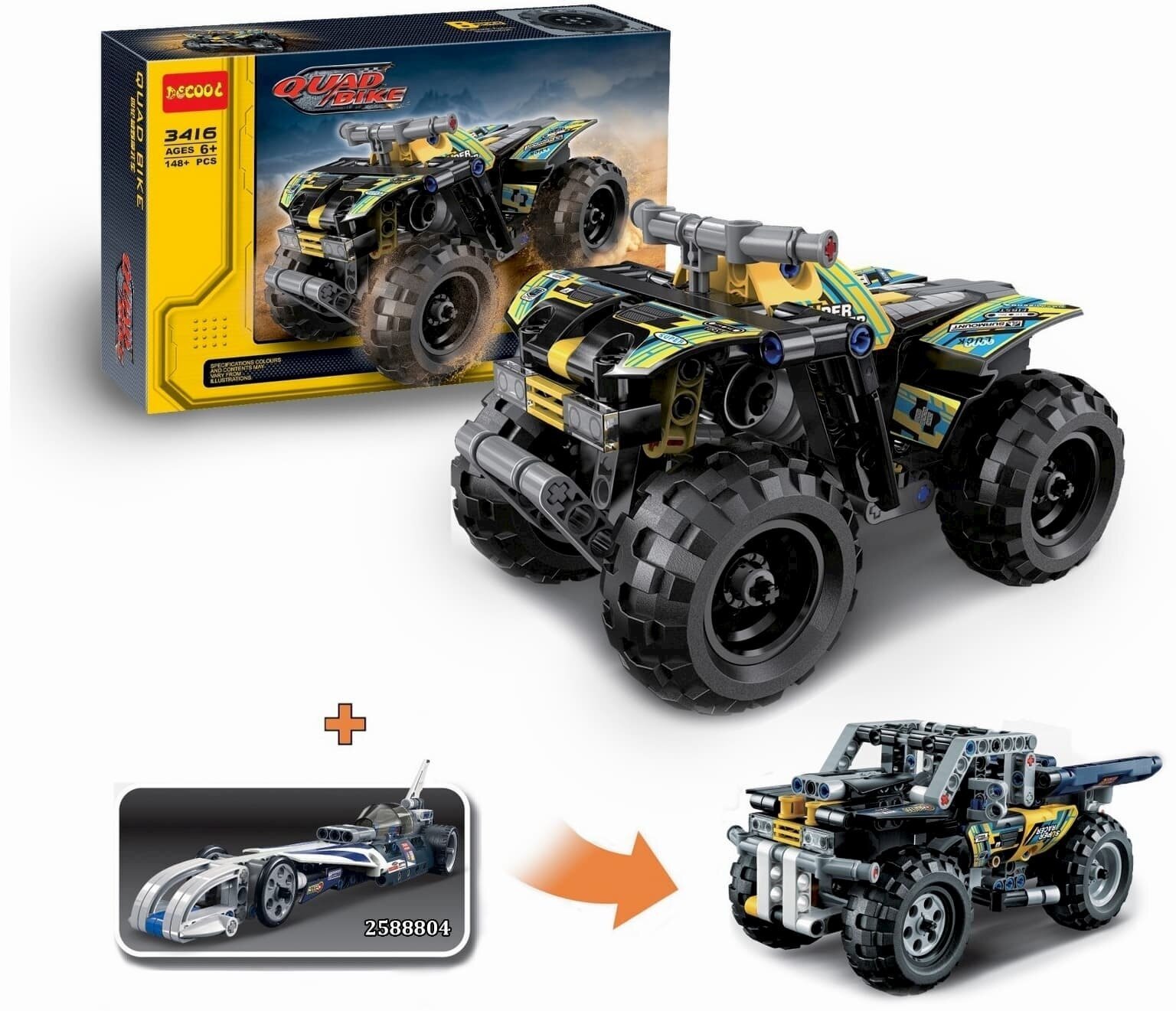 Конструктор JiSi Bricks Квадроцикл 3416 (Technic 42034) / 148 деталей