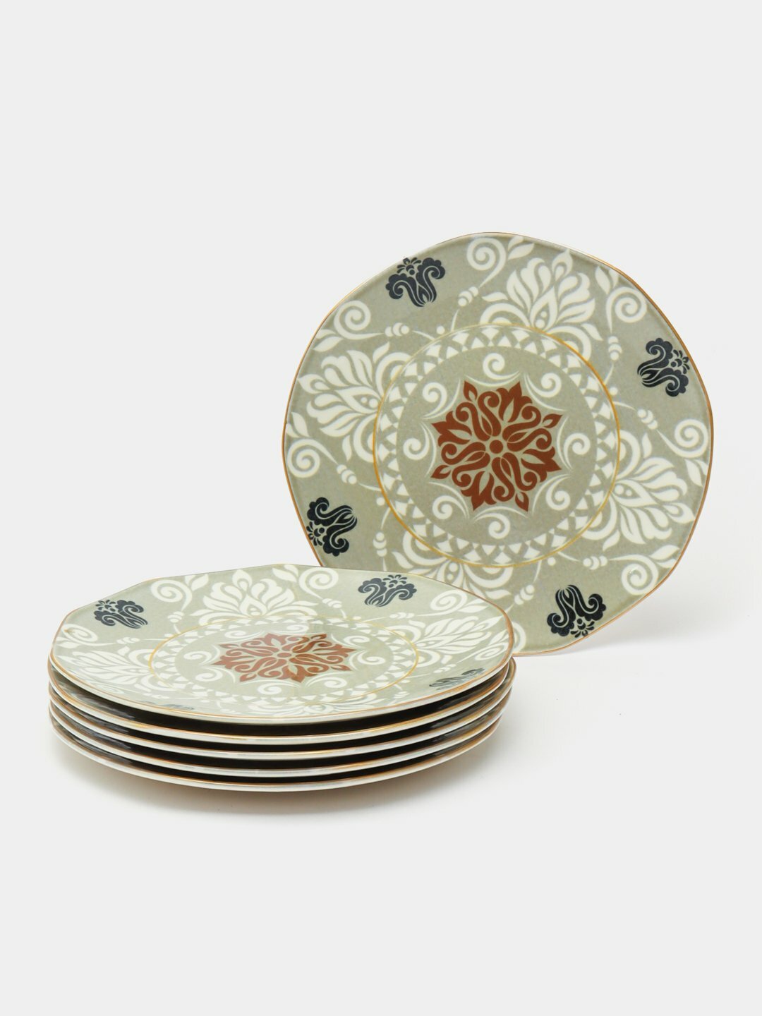 Набор фарфоровых тарелок, 11106,24 предмета O. M. S, Желтый — фото 1