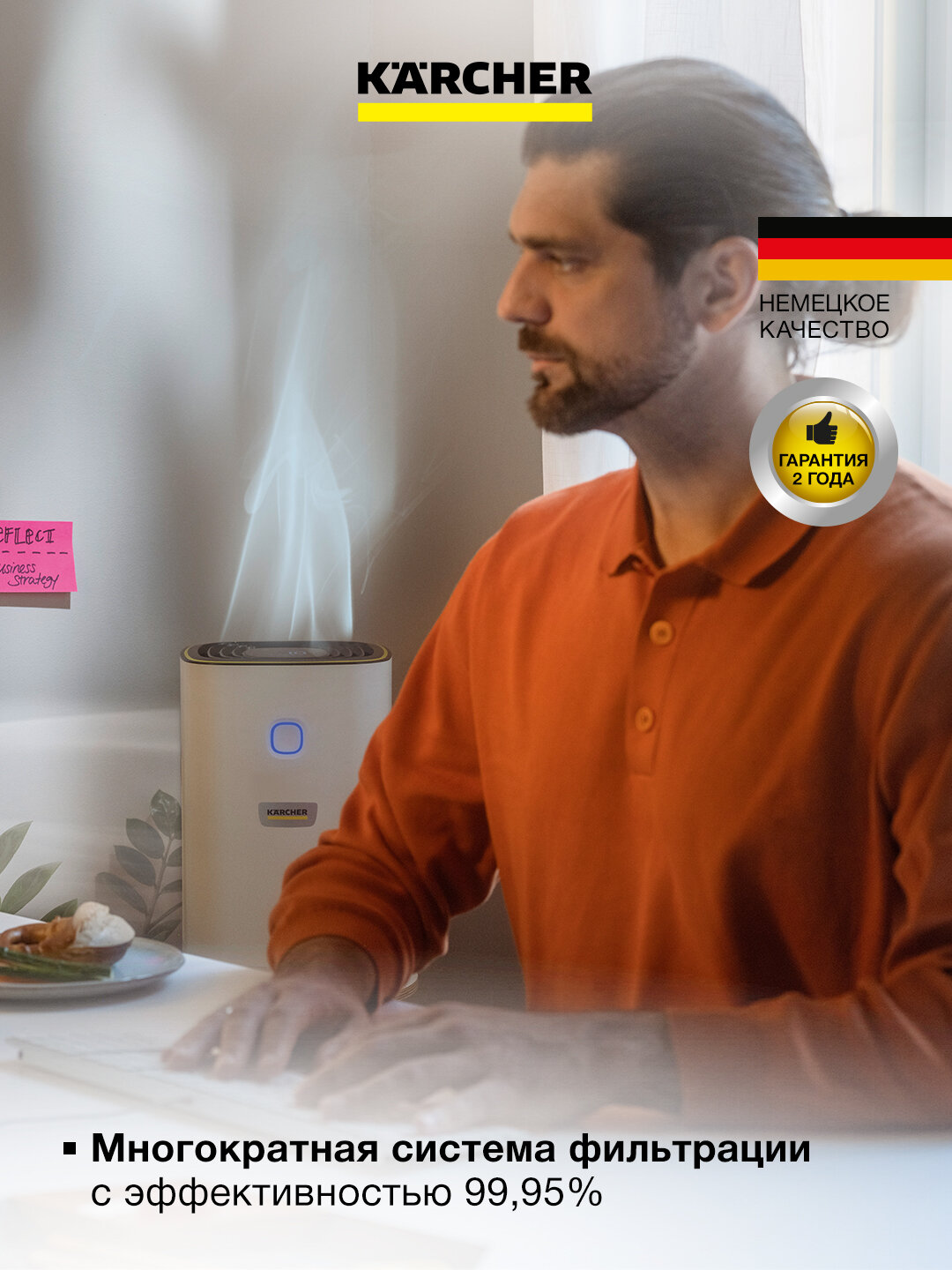 Очиститель воздуха Karcher AF 20 1.024-820.0, угольный фильтр, площадь помещения 20м², таймер — фото 1