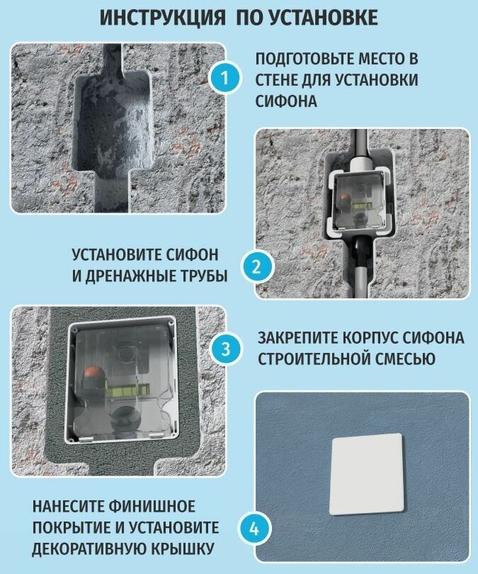 Сифон Rexfaber RF-ReGO, встраиваемый, сухой затвор, для кондиционеров — фото 1