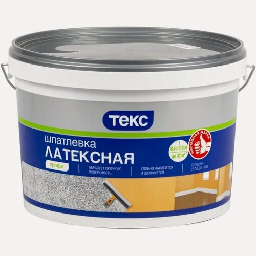 Изображение товара Шпатлевка латексная Текс Профи, белая, 16 кг