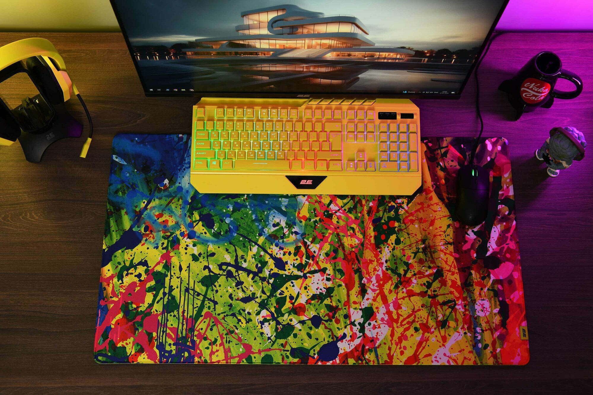 2E GAMING PRO Speed XL D07: мультицветный XXL коврик для мыши (800×450×3 мм) — фото 1