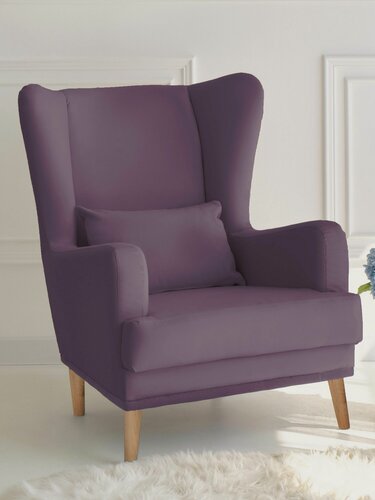 Изображение товара Кресло Оскар мягкое для отдыха дома, на ножках, велюр Jawa Plum 22