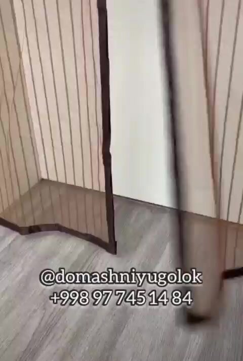 Антимоскитная сетка на дверь, на магнитах, раздвижная 100х210 КОРИЧНЕВАЯ — фото 1