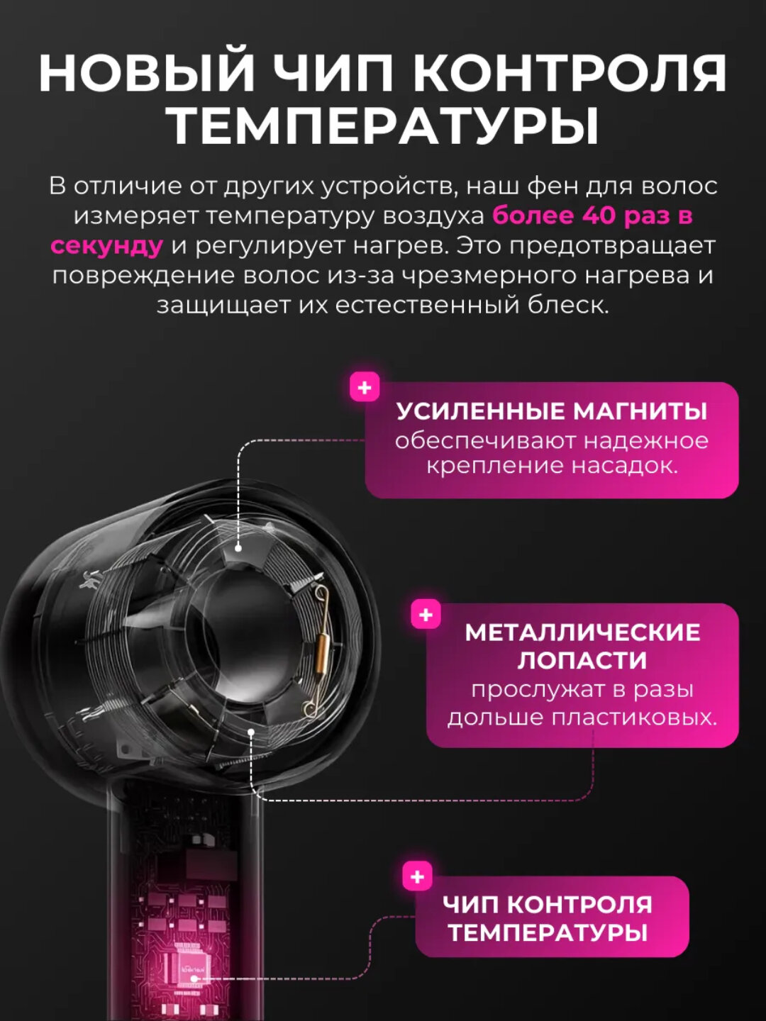 Фен Leafless Super Hair Dryer 5 насадок — фото 1