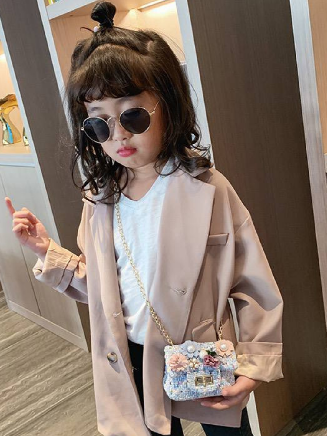 Сумка-рюкзак , фактура вязаная, Голубая — фото 1