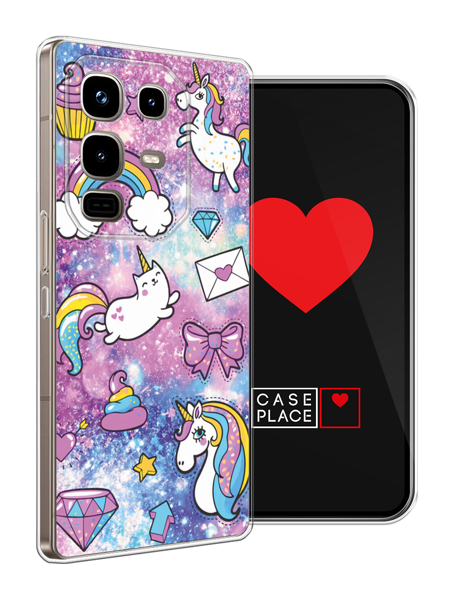 Чехол на Infinix Note 50 Pro / Инфиникс Нот 50 Про с принтом Rainbow doodles — фото 1