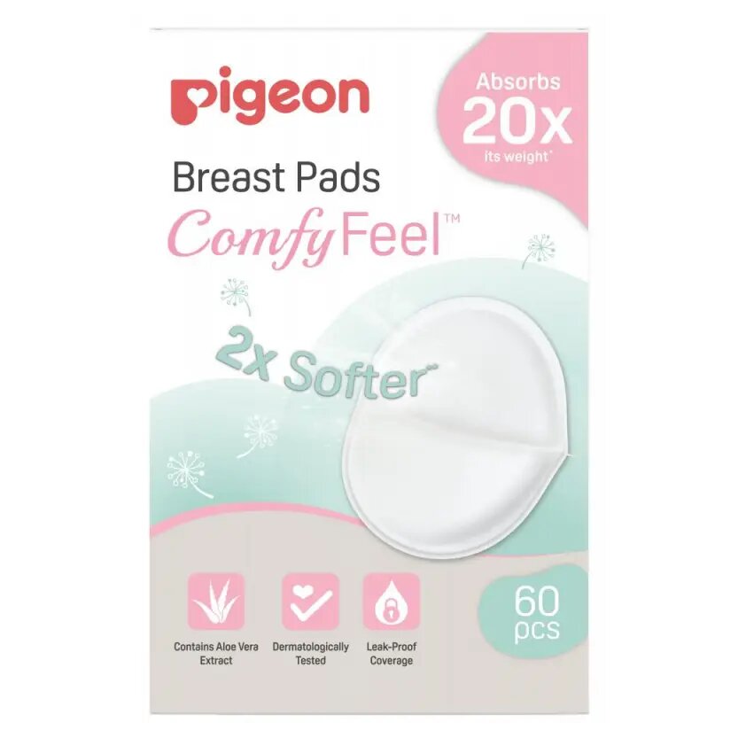 Pigeon Вкладыши для бюстгралтера с алоэ Comfy Feel Breast Pads 60 шт