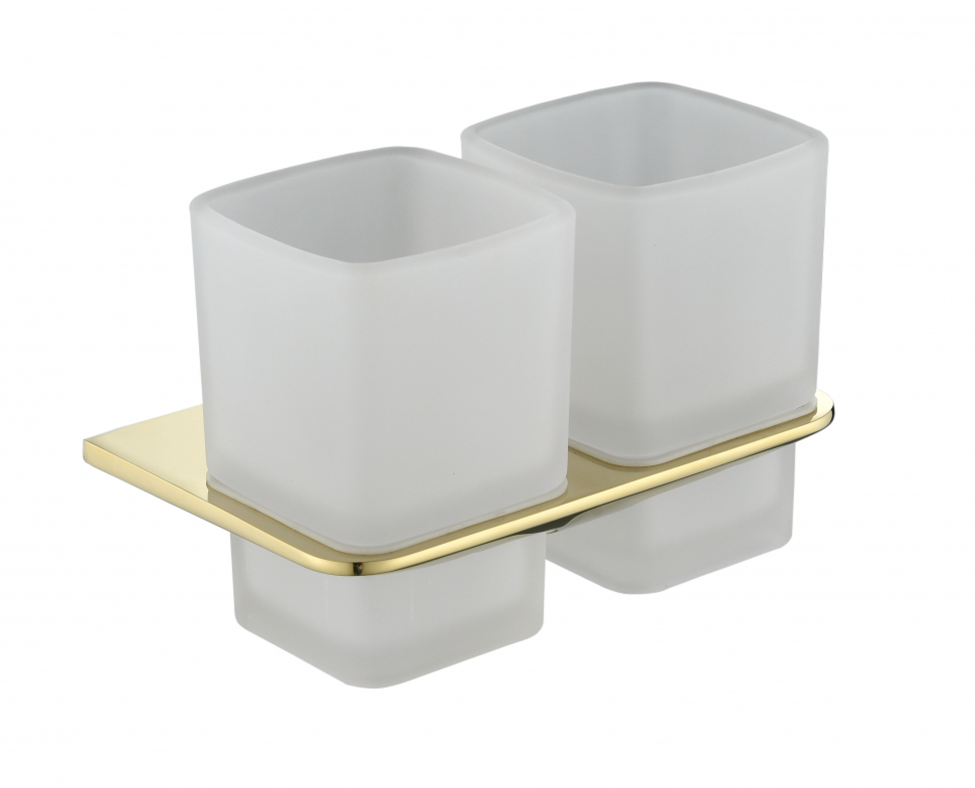 Настенный стакан двойной Grocenberg AC0056GO, материал латунь