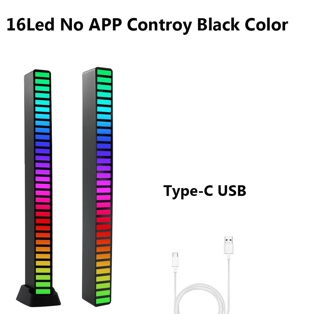 RGB музыкальный ночник FTOYIN 16led Black USB