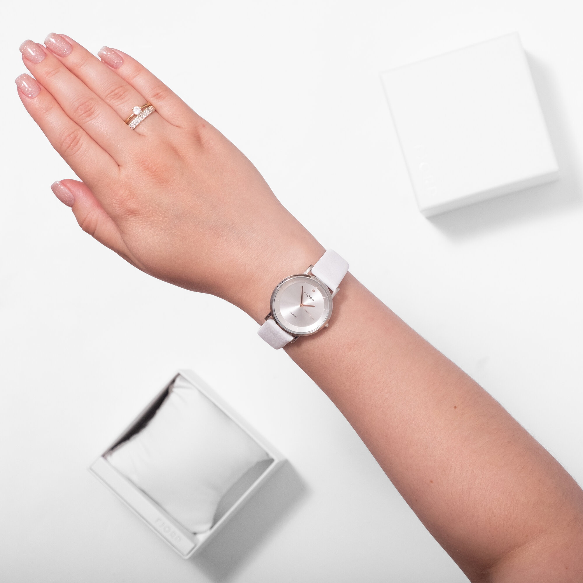 Наручные часы FJORD, белый/серебряный — фото 1