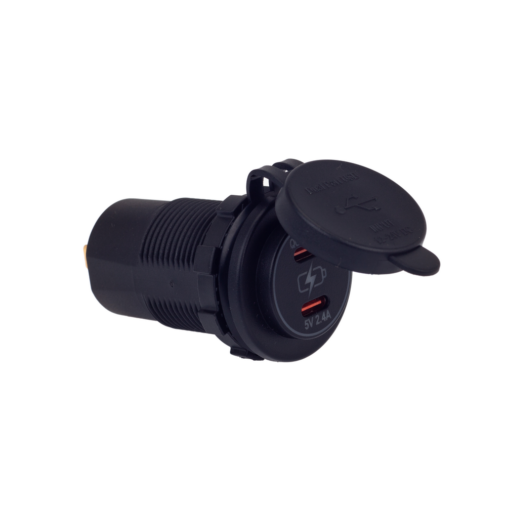 Двойной USB разъем Skipper QC3.0 + 5В 2.4A type-C, вход 12-24В