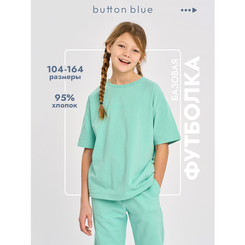 фото Футболка button blue basic, размер 116, зеленый