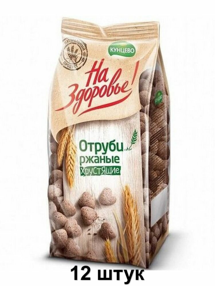 Кунцево Отруби хрустящие Ржаные На здоровье! 175 г, 12 уп фото