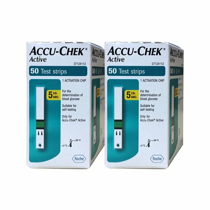Тестполоски АккуЧек Актив AccuChek Active 100 штук 2 упаковки по 50 полосок срок годности до 012026