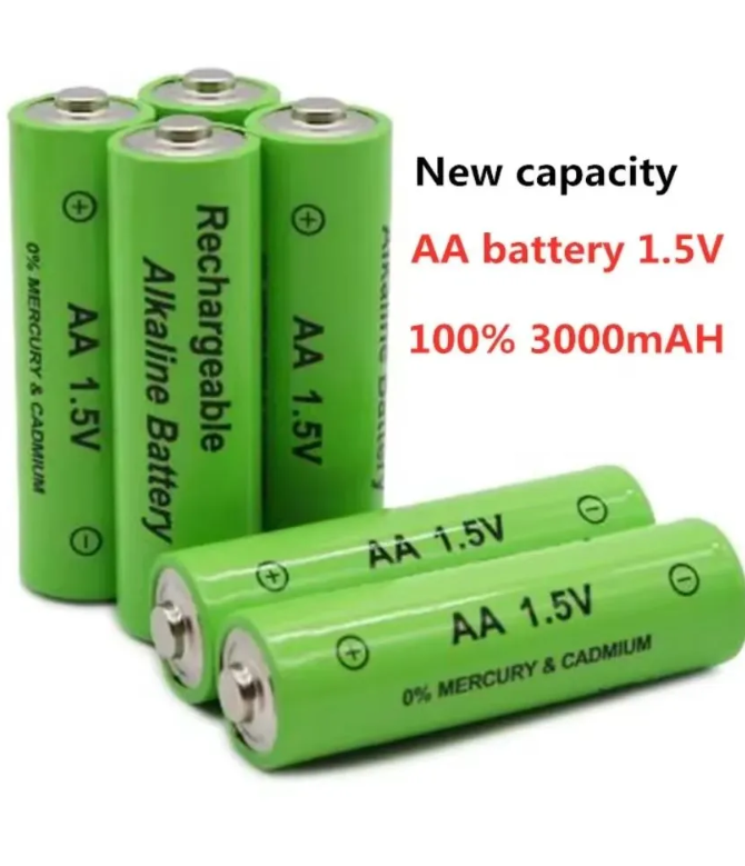 4шт. Перезаряжаемые батарейки AA 1.5V Daweikala 3000 мАч (Green)