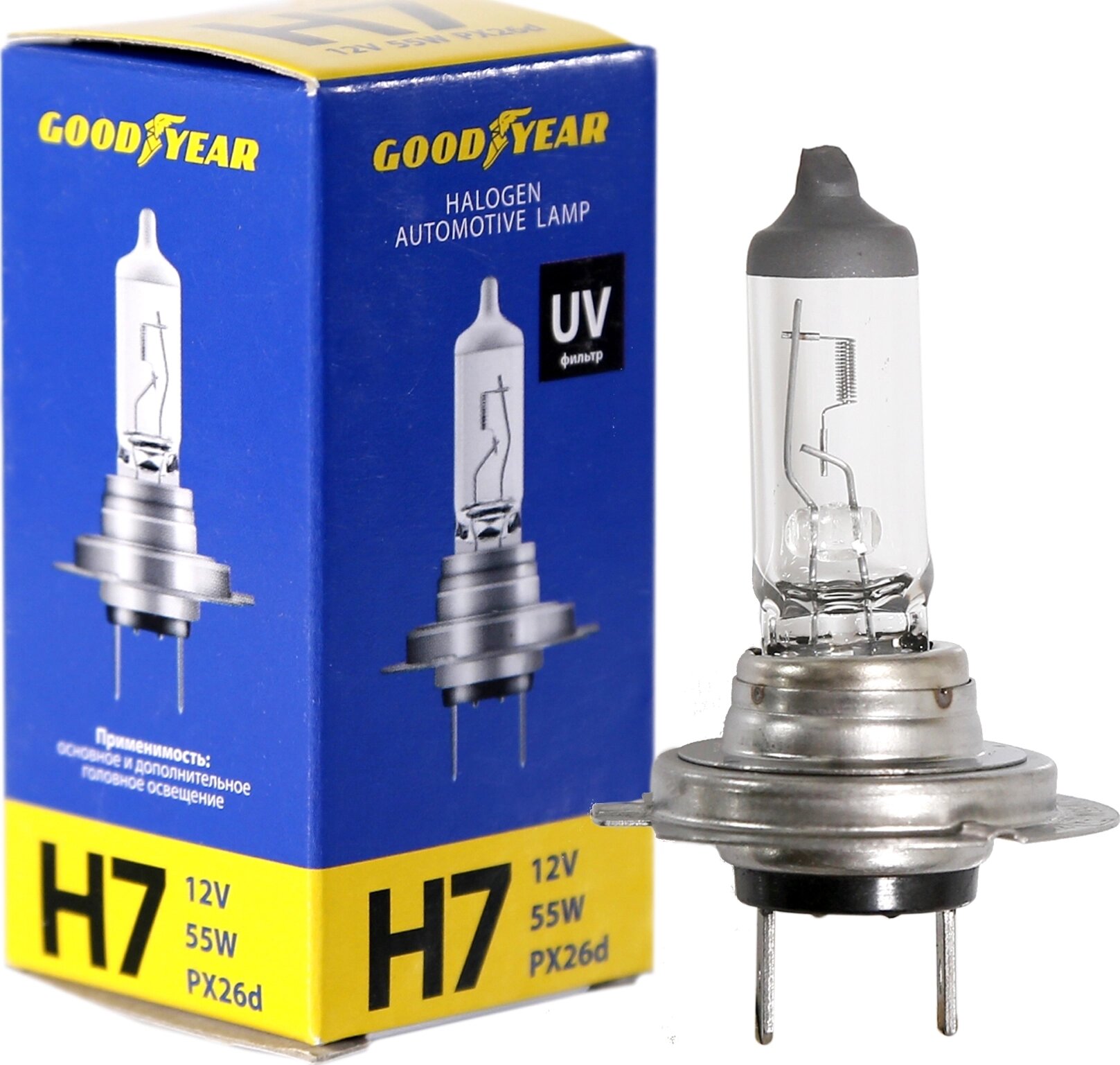 Лампа автомобильная галогенная GOODYEAR н7 12v 55w px26d