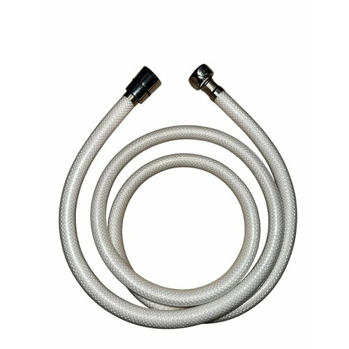 Душевой шланг 150 см резиновый ESKO ECORH15 с силиконовой оплеткой и фитингами белый 603₽